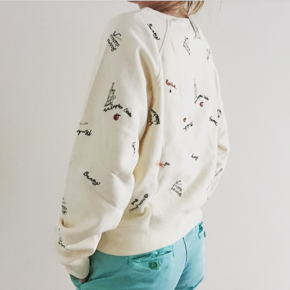 New Madewell Embroidered Shrunken Sweatshirt - Picture 3 of 7
